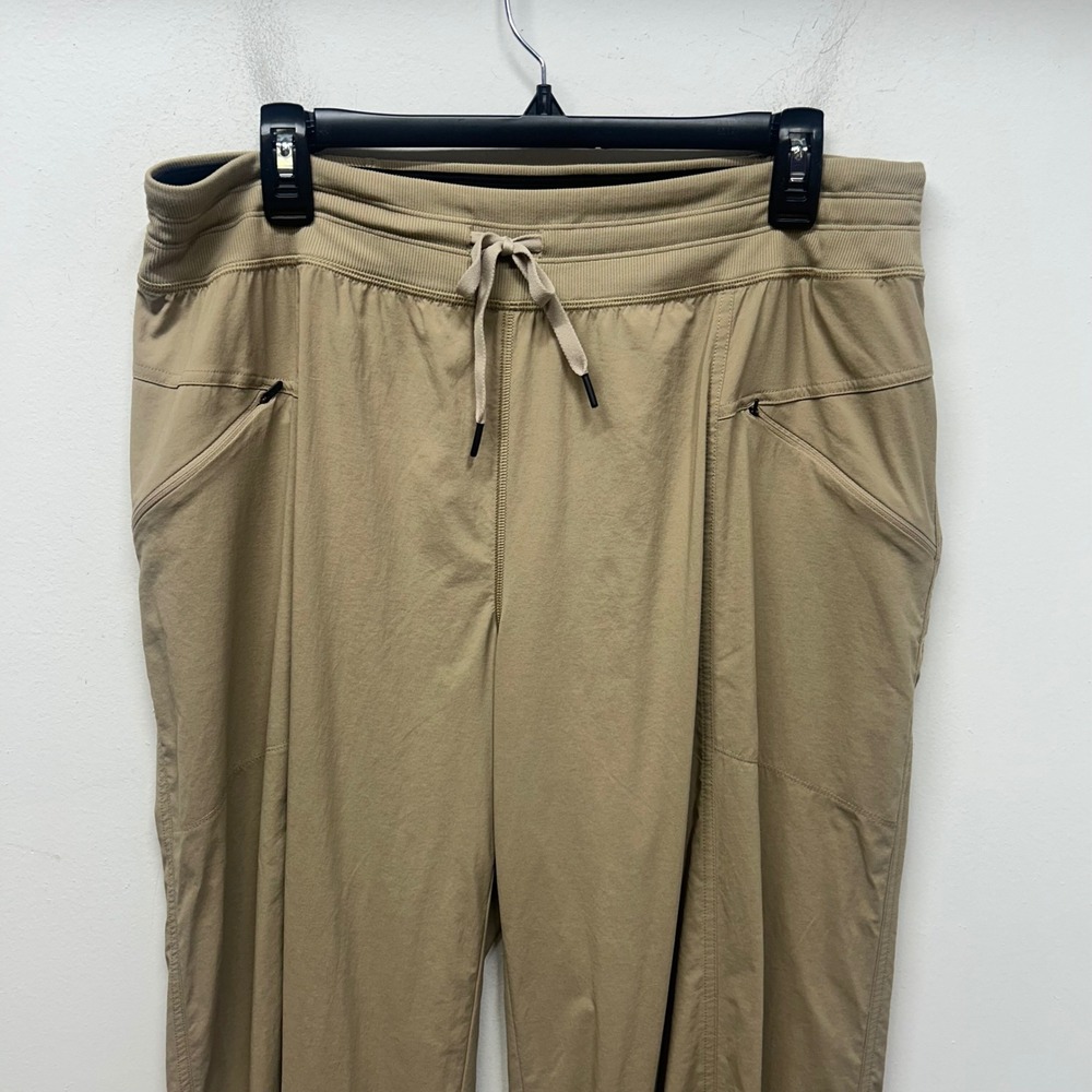 Prana Koen Mid Rise Wide Leg Pants Tan Khaki Hiking Outdoor Large hiking - Picture 3 of 11